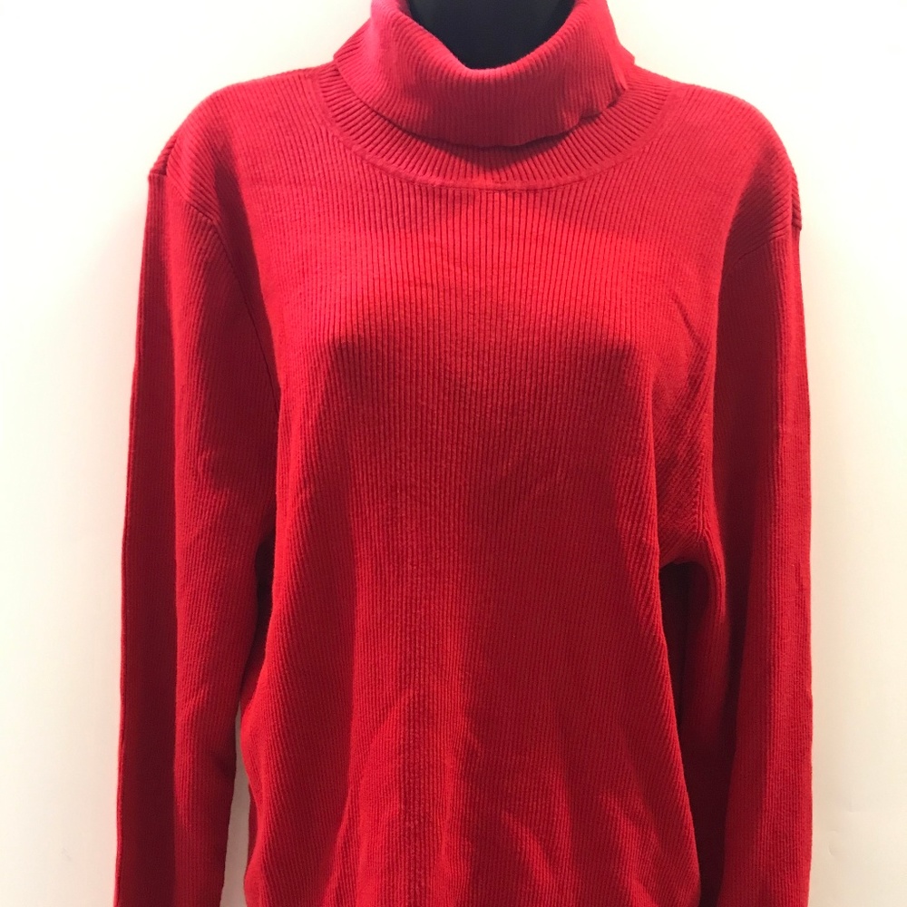 RALPH LAUREN PLUS SIZE TURTLENECK BRILLIANT RED 3X